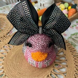 Jumbo Bedazzled 5in Cheer Sparkling Pink Duck w/ word Hit